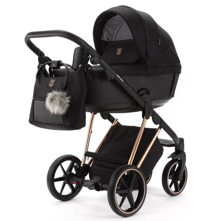 Adamex Belissa Special Edition Czarny wózek 2w1 głęboko-spacerowy