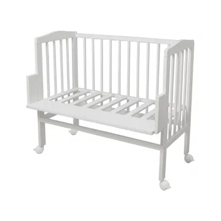 Waldin Łóżeczko Dostawne 2w1 Białe z materacem