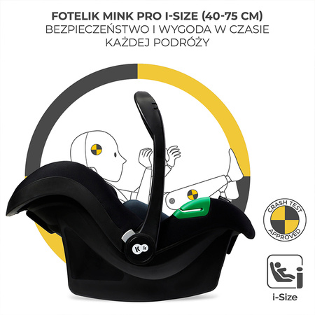 Kinderkraft Moov 2 Pure Black wózek 3w1 głęboko-spacerowy z fotelikiem Mink