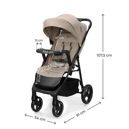 Kinderkraft Trig 3 z tacką Beżowy wózek spacerowy