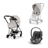 Cybex Mios 4.0 Style Matt Black City Grey zestaw 3w1 z fotelikiem Cloud T i-Size
