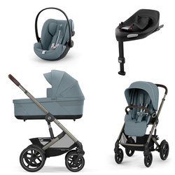 Cybex Talos S Lux Stormy Blue wózek 4w1 głęboko-spacerowy z fotelikam Cloud G Plus i bazą G