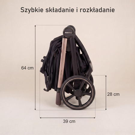 Adamex Como Satin Carbon wózek 2w1 głęboko-spacerowy
