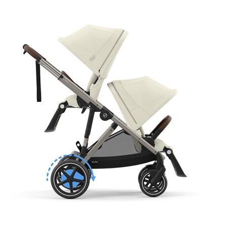 Cybex e-Gazelle S Seashell Beige zestaw spacerowy z dodatkowym siedziskiem