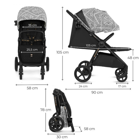 Kinderkraft Mitzy Bizuu Lunar Black wózek spacerowy