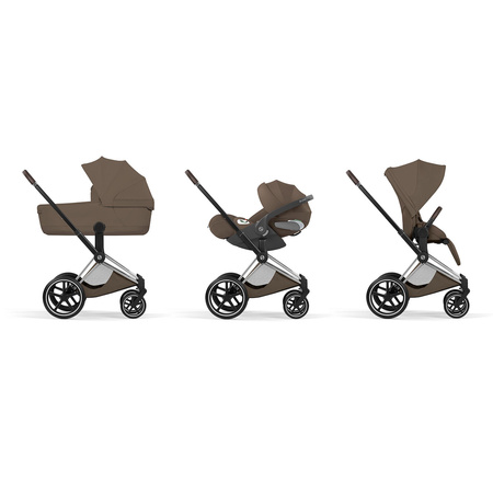 Cybex Priam 5.0 Chrome Brown Coconut Brown zestaw 3w1 z fotelikiem Cloud T i-Size