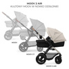 Kinderkraft Moov 2 Air Moonlight Grey wózek 3w1 głęboko-spacerowy z fotelikiem Mink