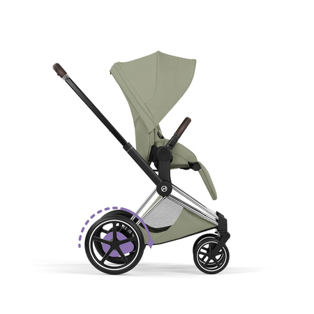Cybex e-Priam 5.0 Chrome Brown Sage Green wózek 2w1 głęboko-spacerowy