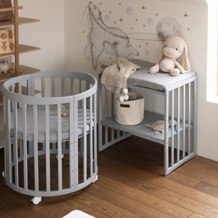 Waldin Prześcieradło z bawełny organicznej 73cm Szare