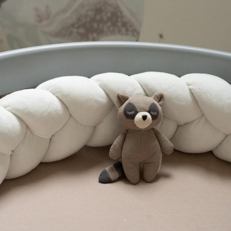 Waldin Welurowy Warkocz ochraniacz do łóżeczka 210 cm Ecru