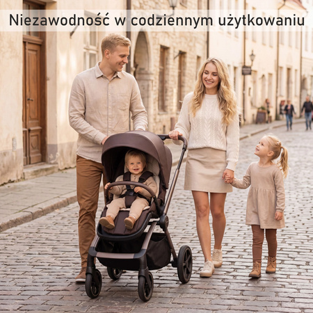 Adamex Como Chocolate Brown wózek 2w1 głęboko-spacerowy