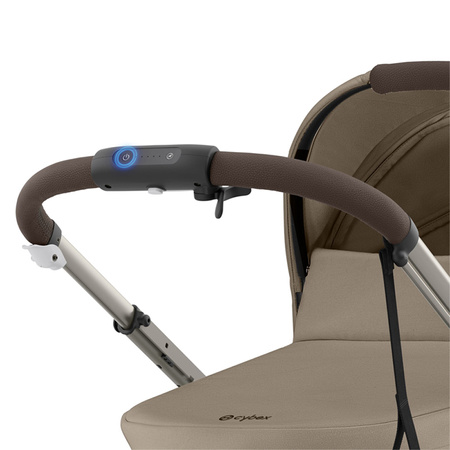Cybex e-Gazelle S Almond Beige zestaw 4w1 z dodatkowym siedziskiem i gondolą