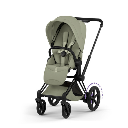 Cybex e-Priam 5.0 Matt Black Sage Green zestaw 3w1 z fotelikiem Cloud T i-Size