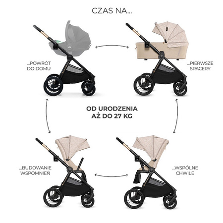 Kinderkraft Nea 2 Bizuu Whisper Dune wózek 2w1 głęboko-spacerowy