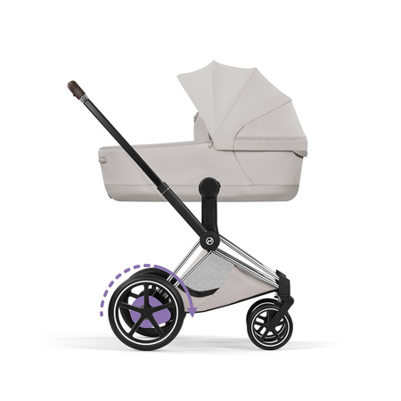 Cybex e-Priam 5.0 Chrome Brown City Grey zestaw 3w1 z fotelikiem Cloud T i-Size