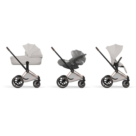 Cybex Priam 5.0 Rosegold City Grey zestaw 3w1 z fotelikiem Cloud T i-Size