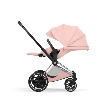 Cybex e-Priam 5.0 Chrome Brown Peach Pink wózek 2w1 głęboko-spacerowy