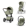 Cybex Priam 5.0 Chrome Brown Sage Green zestaw 3w1 z fotelikiem Cloud T i-Size
