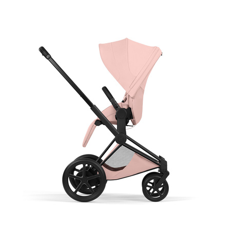 Cybex e-Priam 5.0 Matt Black Peach Pink wózek 2w1 głęboko-spacerowy