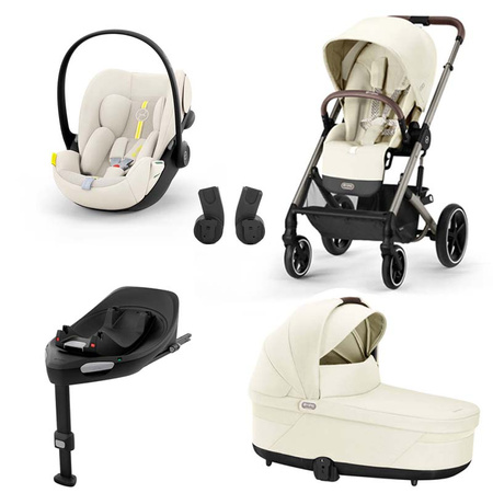 Cybex Balios S Lux Seashell Beige zestaw 4w1 z fotelikiem Cloud G i-Size PLUS i bazą G