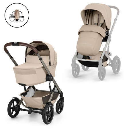 Cybex Talos S Lux 2026 ze składaną gondolą wózek 2w1 głęboko-spacerowy Almond Beige