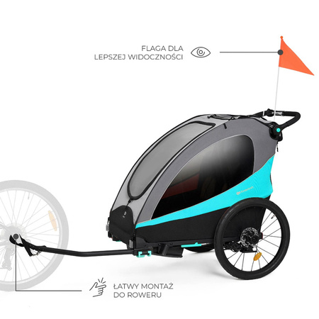 Kinderkraft Nava Pomarańczowa przyczepka rowerowa 3w1