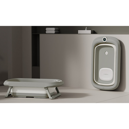 Ines&John składana wanienka kąpielowa z termometrem magnetycznym New Grey