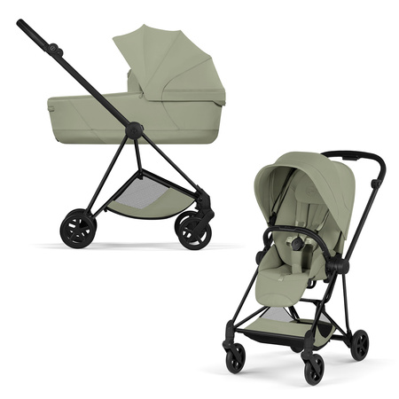 Cybex Mios 4.0 Style Matt Black Sage Green zestaw 3w1 z fotelikiem Cloud T i-Size