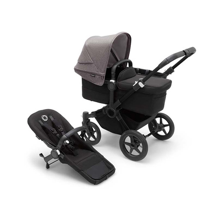 Bugaboo Donkey 5 Mono wózek 2w1 głęboko-spacerowy rama Black/Midnight Black-Grey Melange