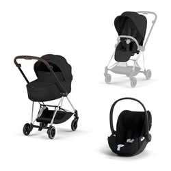 Cybex Mios 4.0 Style Chrome Brown Sepia Black zestaw 3w1 z fotelikiem Cloud T i-Size