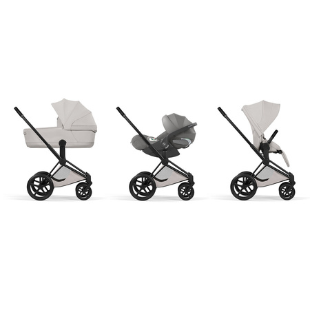 Cybex Priam 5.0 Matt Black City Grey zestaw 3w1 z fotelikiem Cloud T i-Size