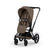 Cybex e-Priam 5.0 Comfort Matt Black Coconut Brown wózek 2w1 głęboko-spacerowy