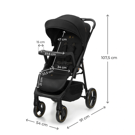 Kinderkraft Trig 3 z tacką Czarny wózek spacerowy