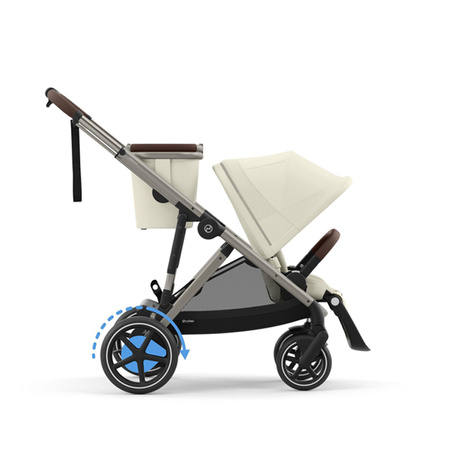 Cybex e-Gazelle S Seashell Beige zestaw 4w1 z dodatkowym siedziskiem i gondolą