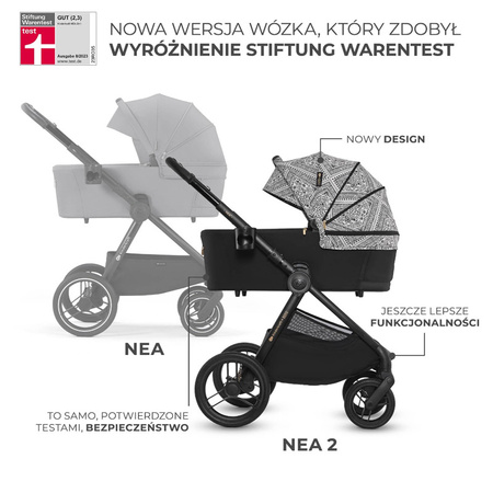 Kinderkraft Nea 2 Bizuu Lunar Black wózek 2w1 głęboko-spacerowy