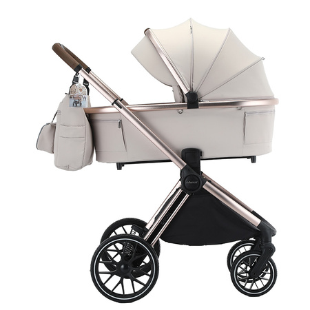 Adamex Spark Champagne Beige wózek 2w1 głęboko-spacerowy