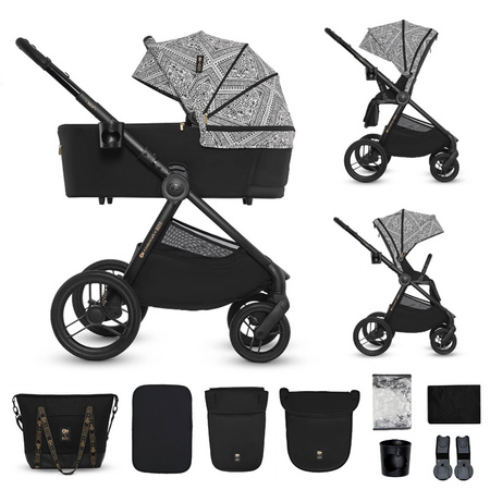 Kinderkraft Nea 2 Bizuu Lunar Black wózek 2w1 głęboko-spacerowy
