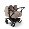 Bugaboo Donkey6 Twin Black/Desert Taupe wózek 2w1 dla bliźniąt
