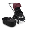 Bugaboo Dragonfly wózek 2w1 głęboko-spacerowy rama Black/Midnight Black-Dark Cherry