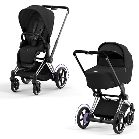 Cybex ePriam Chrome Black Sepia Black wózek 2w1 głęboko-spacerowy