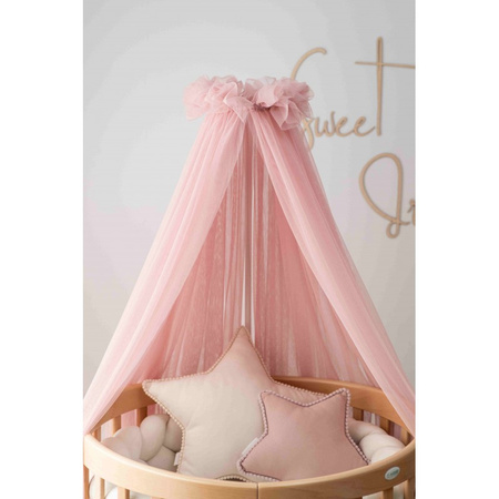 Waldin Tiulowy baldachim do łóżeczka Rose + stelaż na baldachim