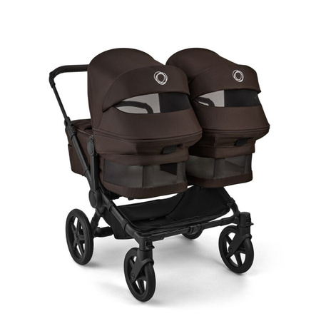 Bugaboo Donkey6 Twin Black/Cocoa Brown wózek 2w1 dla bliźniąt