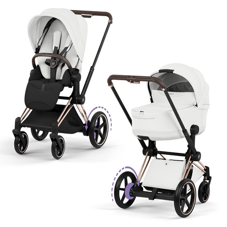 Cybex e-Priam 5.0 Rosegold Off White zestaw 3w1 z fotelikiem Cloud T i-Size