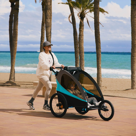 Kinderkraft Nava Niebieska przyczepka rowerowa 3w1