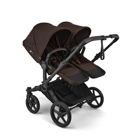 Bugaboo Donkey6 Twin Black/Cocoa Brown wózek 2w1 dla bliźniąt