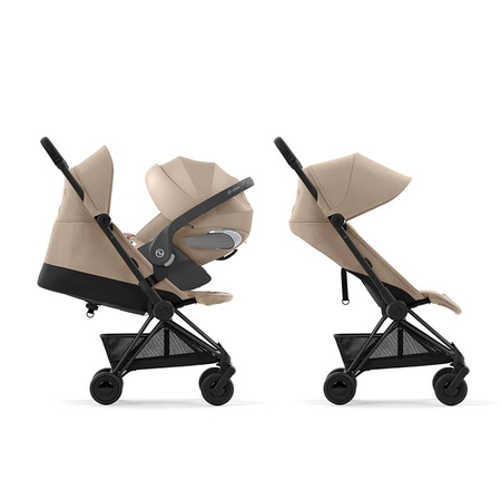 Cybex Coya Matt Black Cozy Beige wózek spacerowy