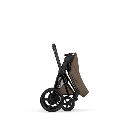 Cybex e-Priam 5.0 Matt Black Coconut Brown wózek 2w1 głęboko-spacerowy