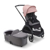 Bugaboo Dragonfly wózek 2w1 głęboko-spacerowy rama Black/Grey Melange-Morning Pink