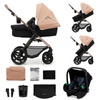 Kinderkraft Moov 2 Sand Beige wózek 3w1 głęboko-spacerowy z fotelikiem Mink