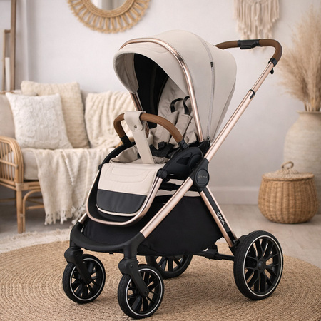 Adamex Spark Champagne Beige wózek 2w1 głęboko-spacerowy